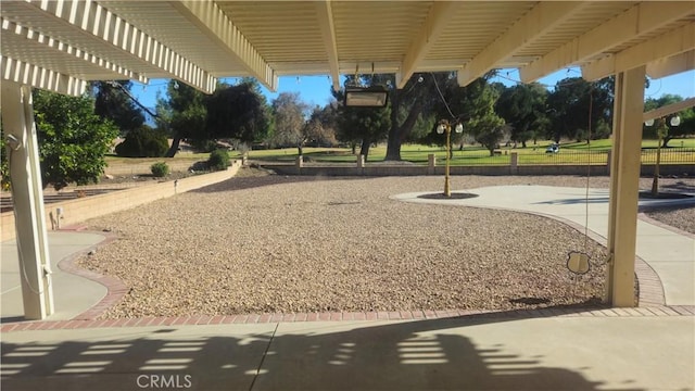 surrounding community with a pergola