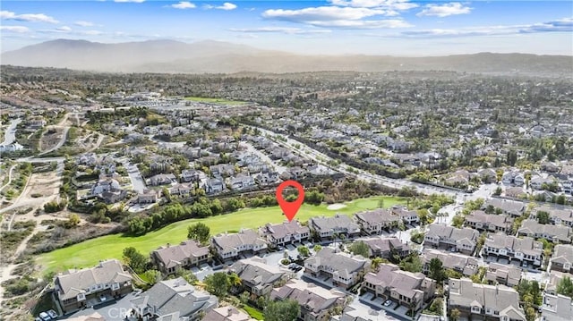 aerial view with a mountain view