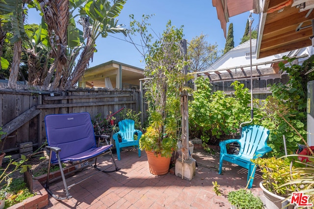 view of patio with a pergola