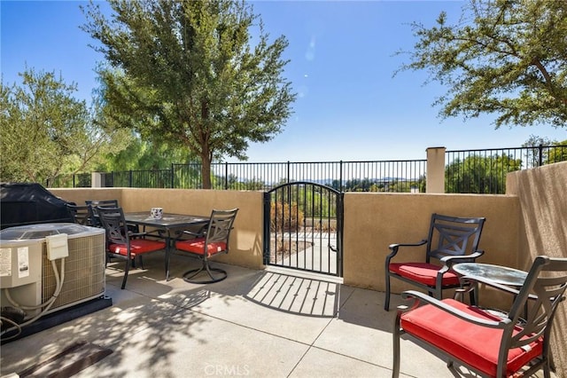 view of patio / terrace featuring cooling unit and grilling area