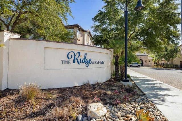 view of community sign