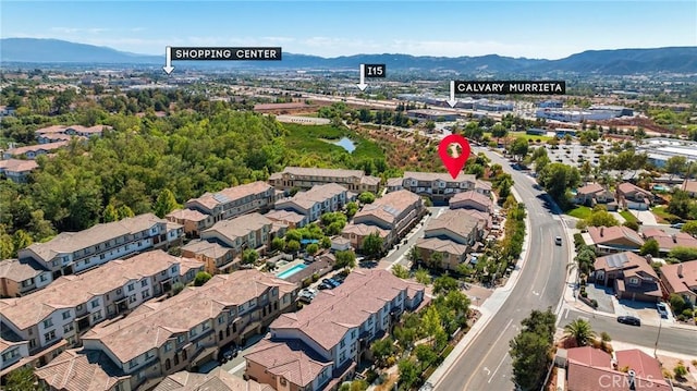 aerial view featuring a mountain view