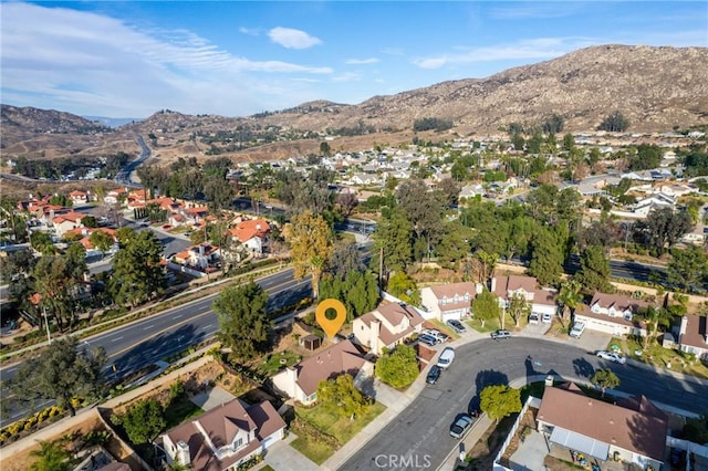 drone / aerial view with a mountain view