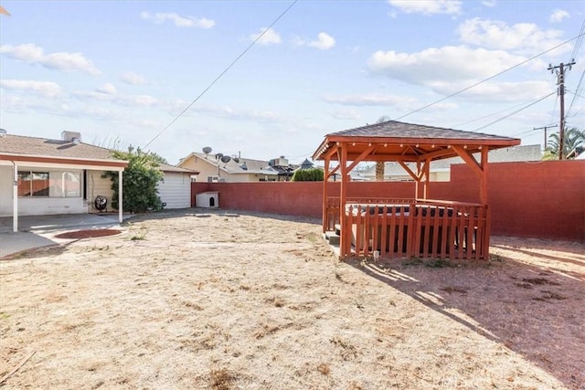 view of yard with a gazebo and a patio area