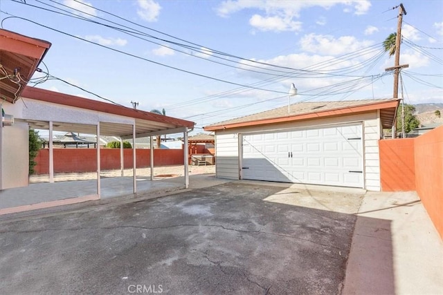 view of garage