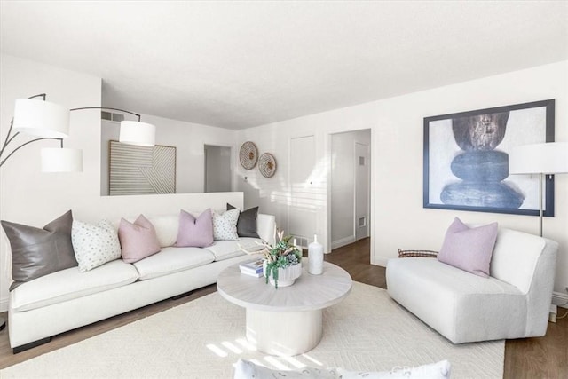 living room featuring hardwood / wood-style flooring