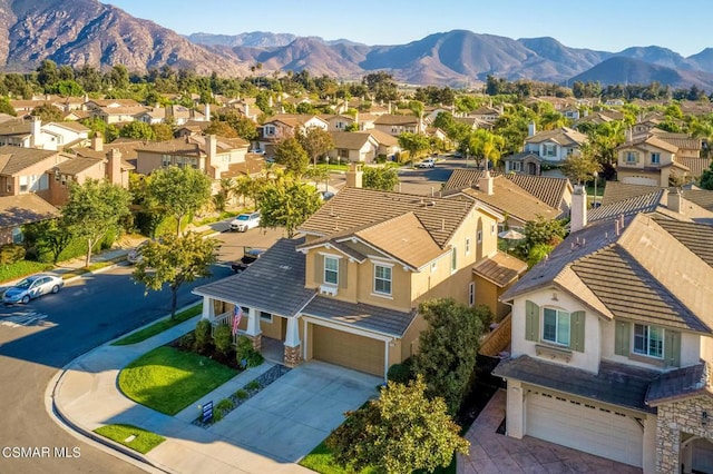 bird's eye view featuring a mountain view