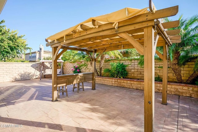 view of patio with a pergola