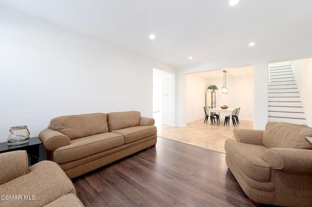 living room featuring hardwood / wood-style flooring