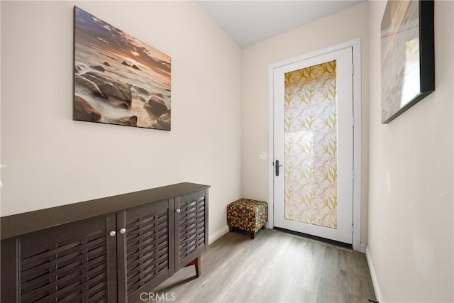 entryway featuring light wood-type flooring