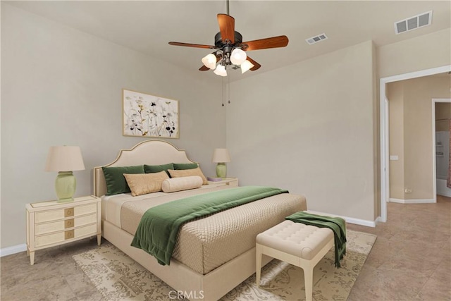 bedroom with ceiling fan