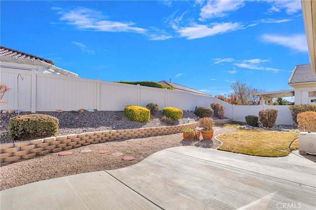 view of yard with a patio area