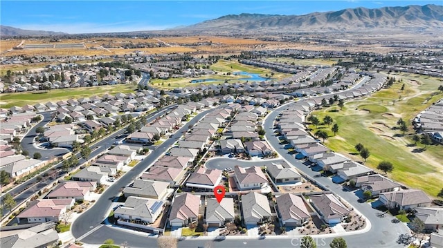 bird's eye view featuring a mountain view