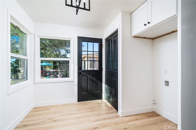 doorway featuring light hardwood / wood-style flooring