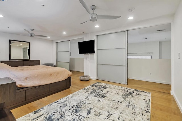 bedroom featuring light hardwood / wood-style floors