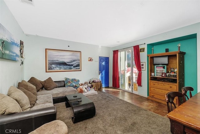 view of tiled living room