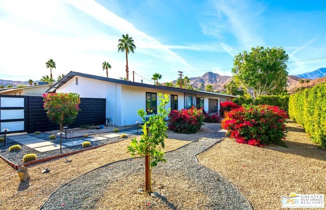 ranch-style house with a mountain view