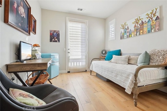 bedroom featuring light hardwood / wood-style flooring