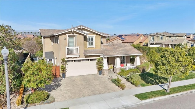 view of front of house with a garage