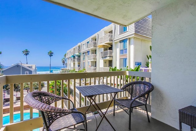 balcony with a water view