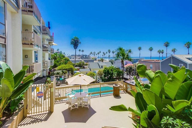 view of patio / terrace with a community pool