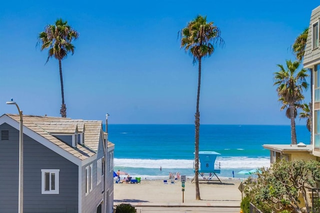 water view with a view of the beach