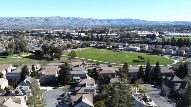 aerial view with a mountain view