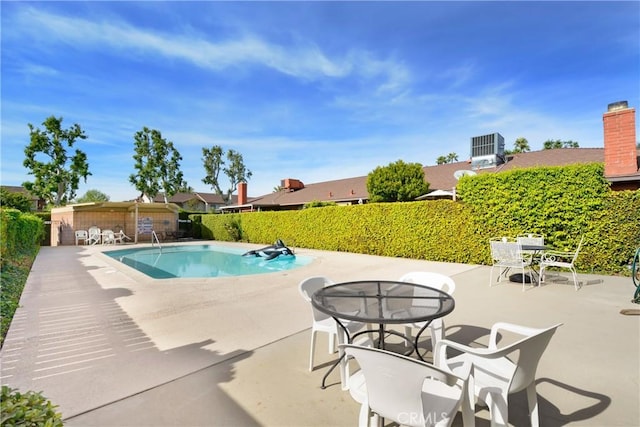 view of swimming pool with a patio