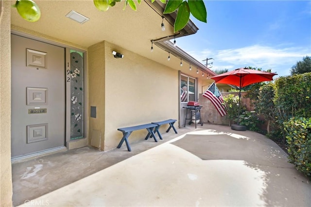 view of patio with area for grilling