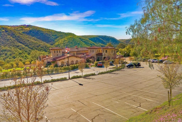 exterior space featuring a mountain view