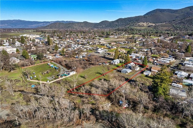 aerial view featuring a mountain view