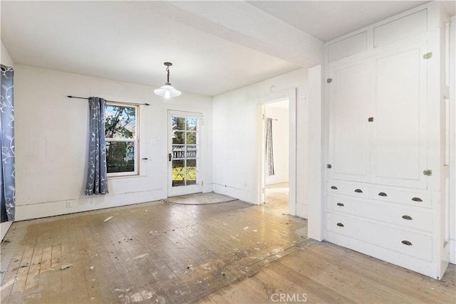 interior space with light hardwood / wood-style flooring