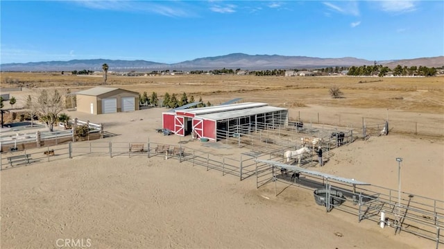 bird's eye view with a rural view and a mountain view