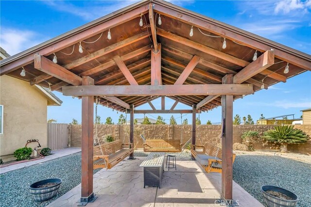 view of patio with a gazebo