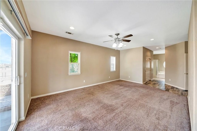 7315 W W Ave A8, Lancaster, CA 93536 - spare room with carpet floors, ceiling fan, baseboards, and recessed lighting