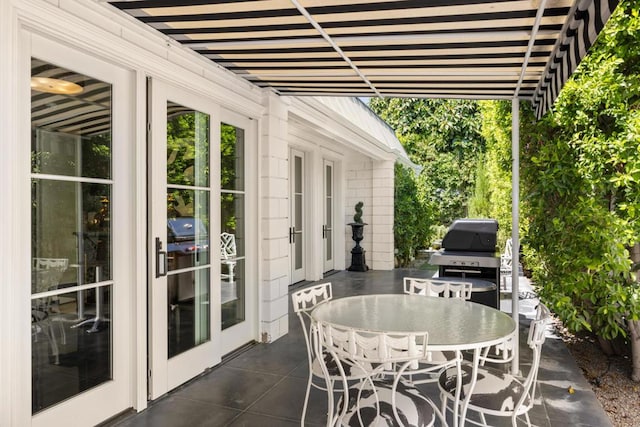 view of patio / terrace featuring a grill