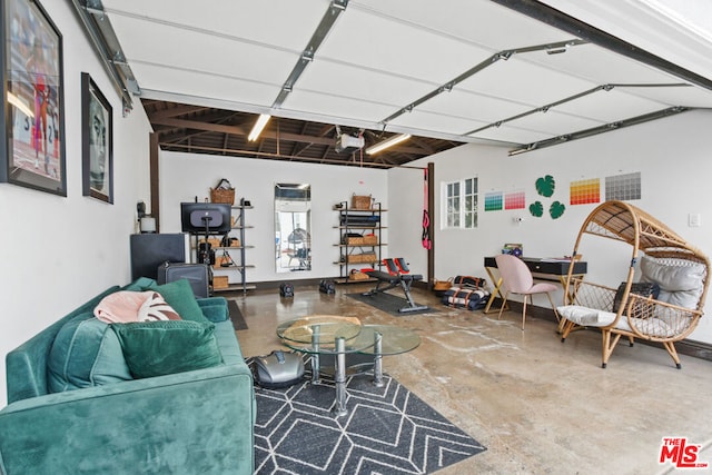 interior space with concrete flooring