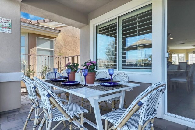 balcony featuring a patio area