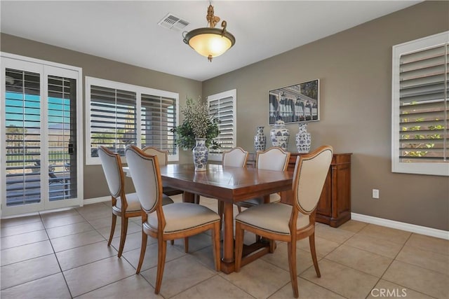 view of tiled dining room