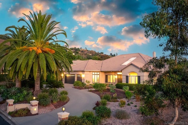 view of front of house with a garage