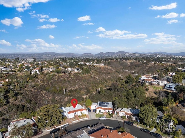 drone / aerial view with a mountain view