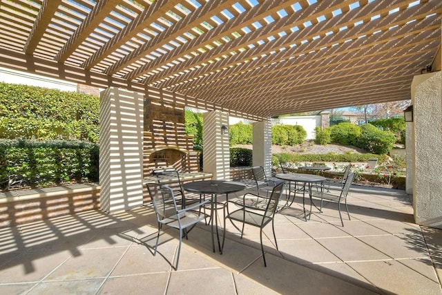 view of patio / terrace with a pergola