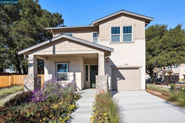 craftsman house featuring a garage