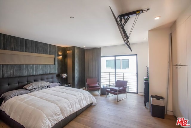 bedroom featuring light wood-type flooring