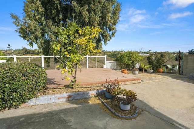 view of yard with a deck