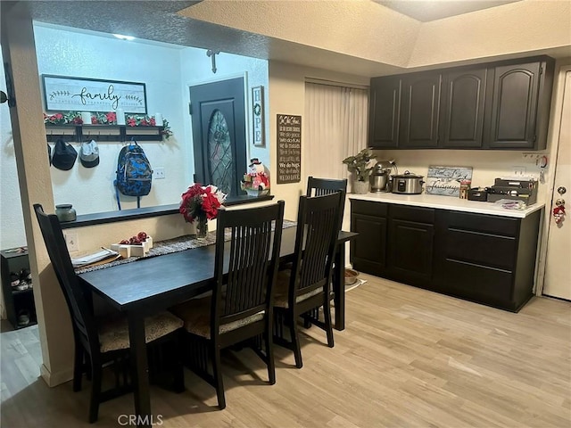 dining area with light hardwood / wood-style flooring