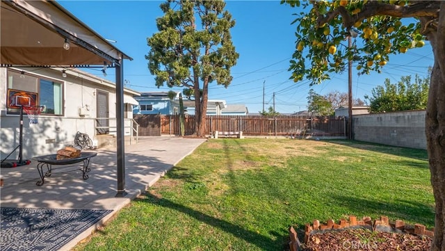 view of yard featuring a patio area