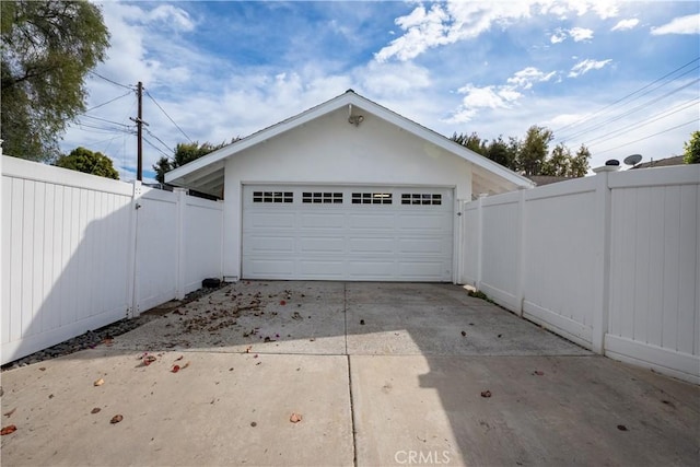 view of garage