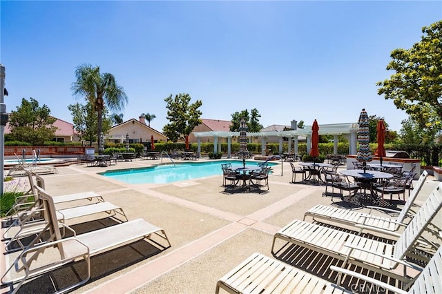 view of pool featuring a patio
