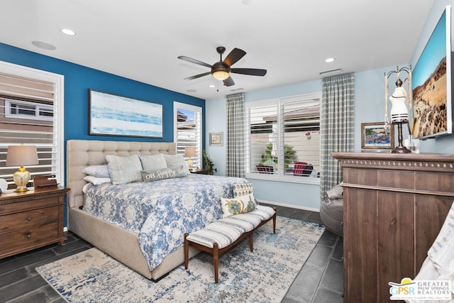 bedroom with ceiling fan